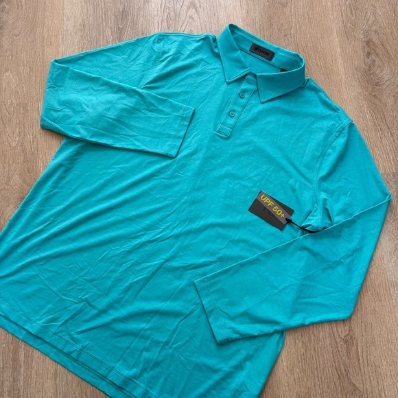 G/FORE Other - G/FORE LS Golf Polo Shirt Mens S "SRMEL" Turquoise UPF 50+ Performance